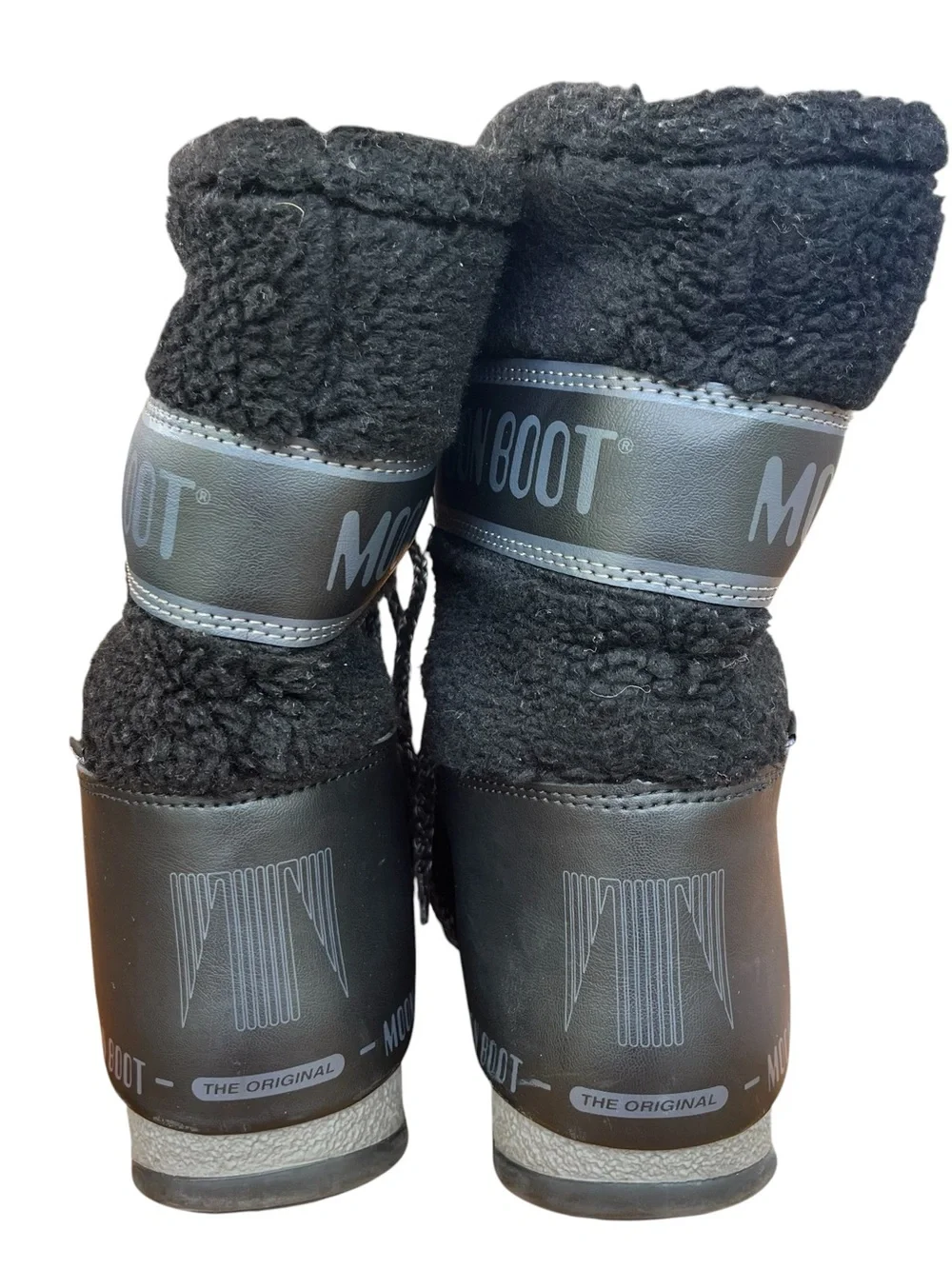 Moon Boot Monaco Wool Mid Calf Black Snow Boots Size 7